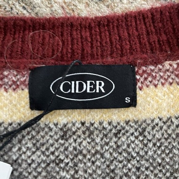 NWT Cider Wave Striped Vest Women Size S V-Neck Chevron Knit Sleeveless Academic - Picture 7 of 10